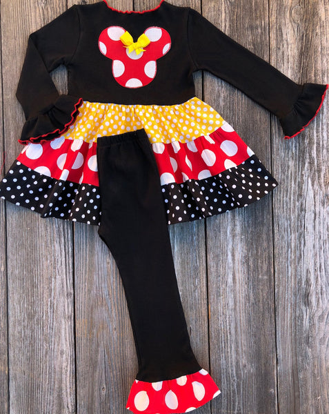 Minnie Mouse Red Yellow Black Outfit 