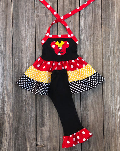 Minnie Mouse red yellow black outfit girl