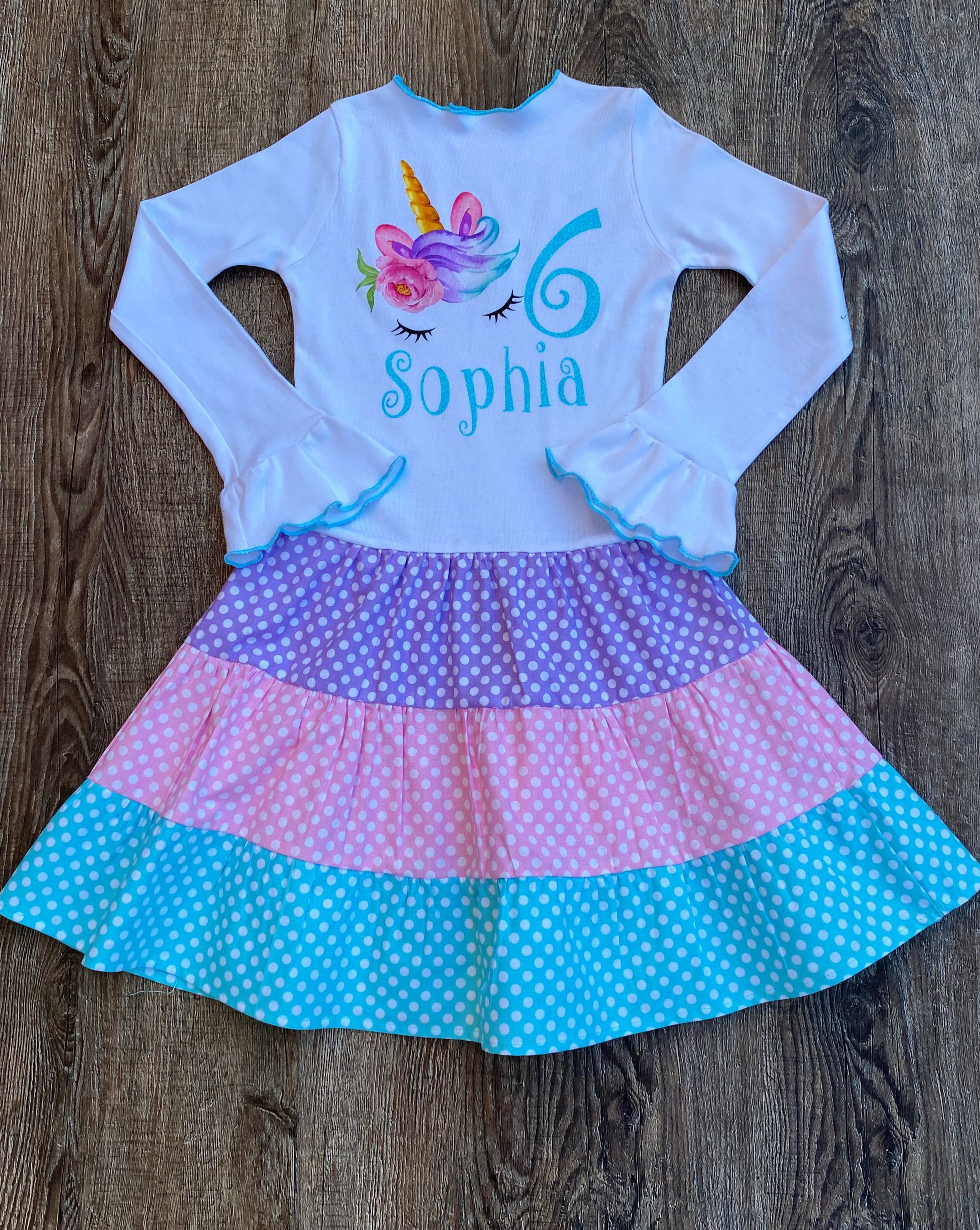 Unicorn Personalized Birthday Dress Unicorn Personalized Birthday Dress