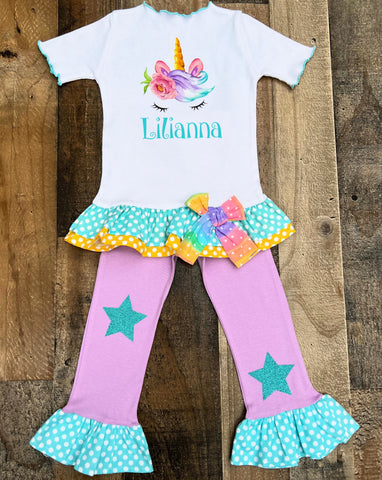 Unicorn Birthday Girl Outfit 