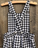 Ovdralls gingham valentines day girl 