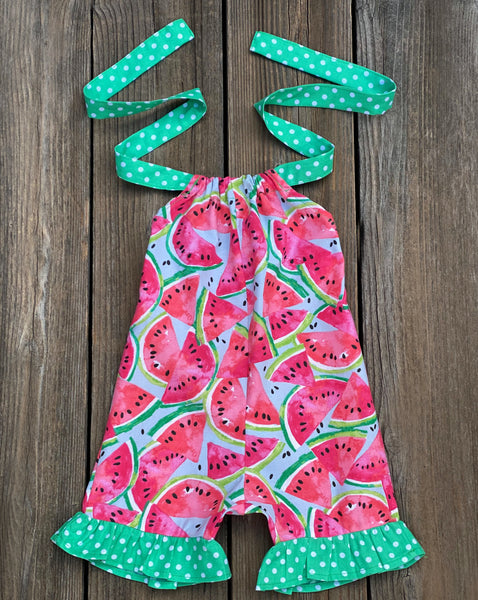 Watermelon Toddler Summer Girl Romper