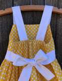 Yellow White Polka Dot Dress