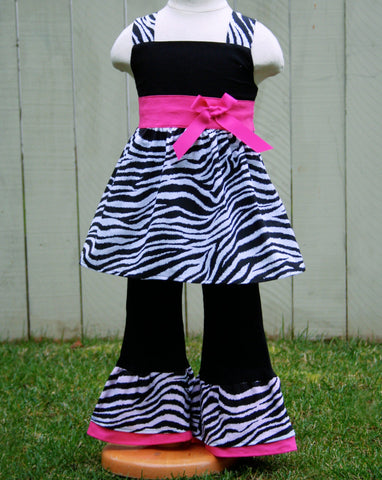 Zebra Hot Pink Girl Outfit 