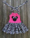 Minnie Mouse Zebra Pink Dress