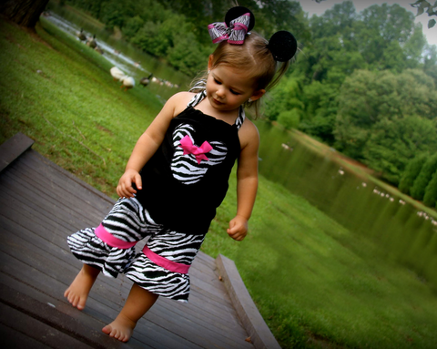 zebra minnie Mouse short set 