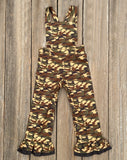 camouflage print boutique girl overalls