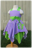 Tinkerbell Lime & Lavender Handkerchief Birthday Dress Costume