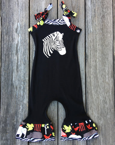 Zebra Print Girl Romper